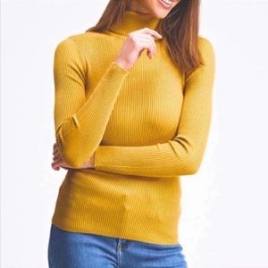 Vintage Lauren Ralph Lauren Yellow Ribbed Turtleneck sz Large